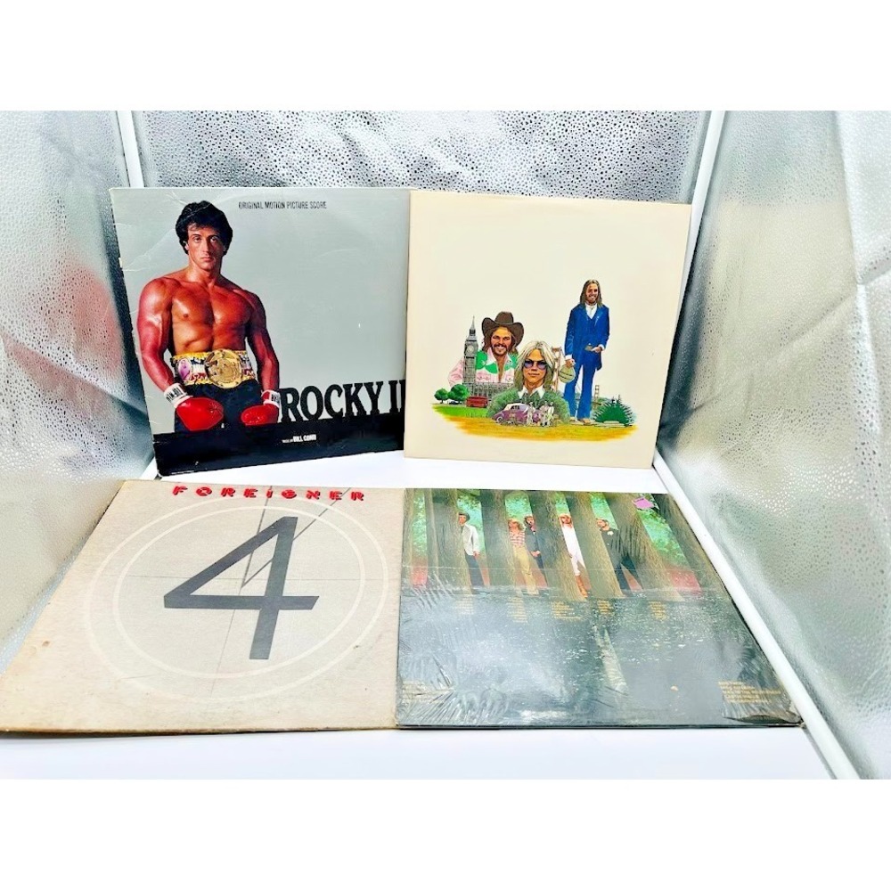 Vintage‎ Vinyl LP Lot Foreigner 4 Rocky II Bee Gees Rod Stewart